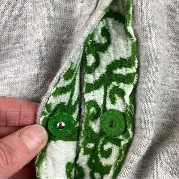 ANTHROPOLOGIE Moth I Grey I Sweater Cardigan I Green Bow - Picture 8 of 13